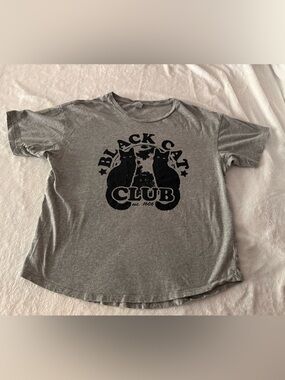 Instant Message BLACK CAT CLUB Grey T-shirt M